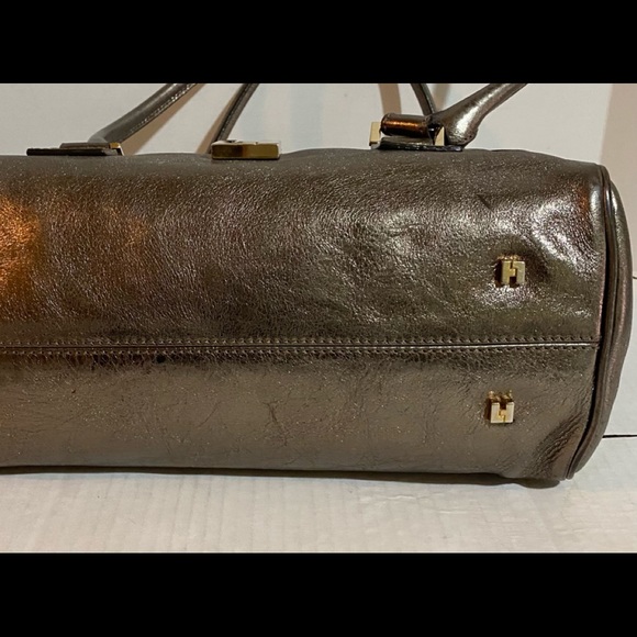 Lambertson truex gold metallic leather satchel bag - Picture 11 of 11